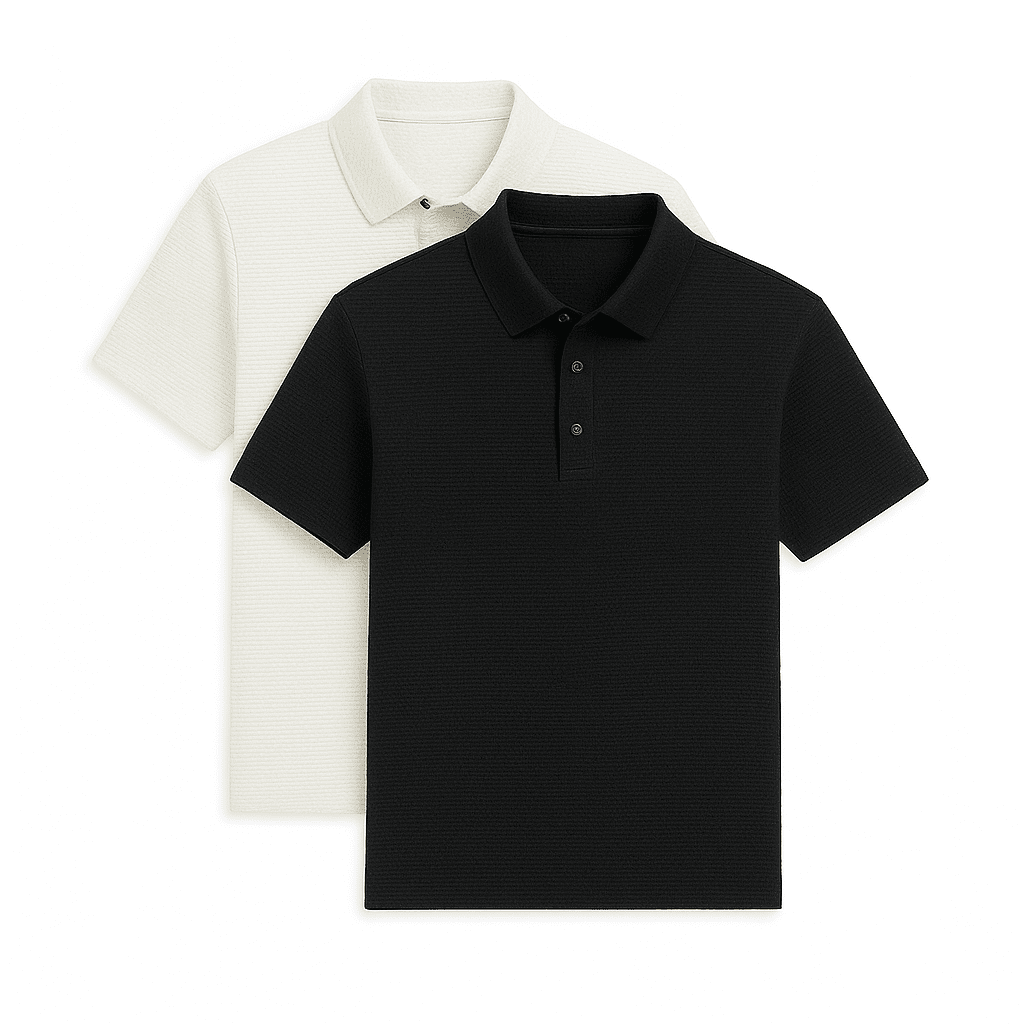 Ultra Fresh Silk Ice Polo Shirt (2-Pack + Free Watch) #01 Monarch White + Black S