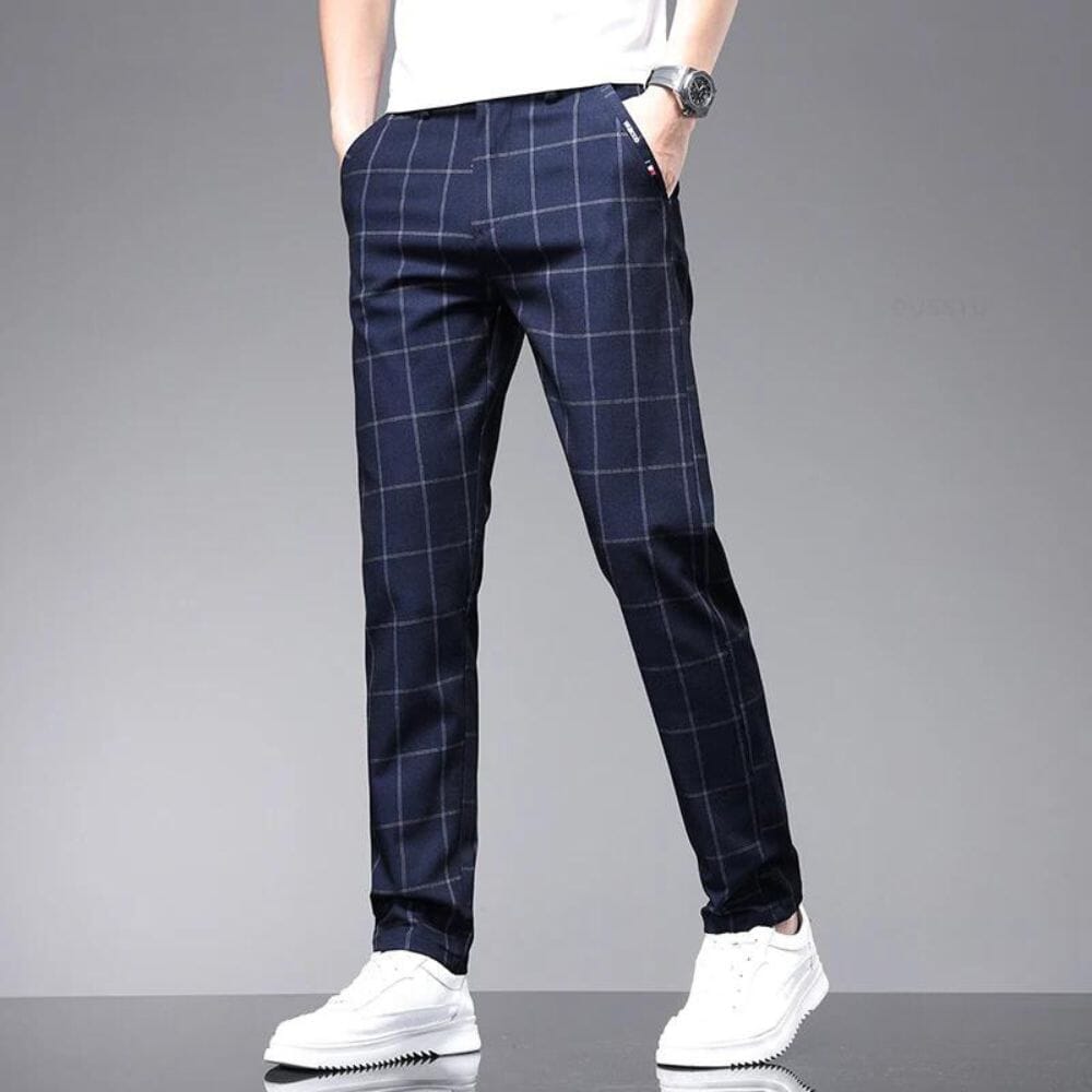 The Monarch Checkered Dress Pants #29 Monarch Blue S 
