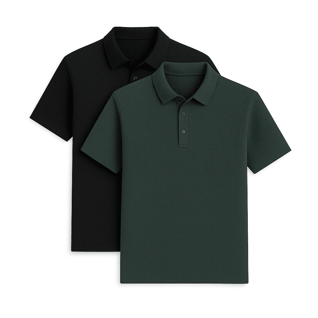 Ultra Fresh Silk Ice Polo Shirt (2-Pack + Free Watch) #01 Monarch Black + Green S 